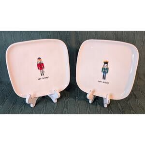 Rae Dunn Artisan Collection Nutcracker Plates Set of 2 – Holiday Christmas Decor